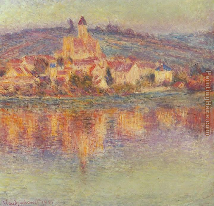 Vetheuil at Sunset painting - Claude Monet Vetheuil at Sunset art painting